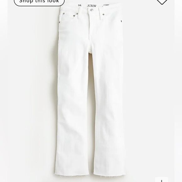 J. Crew Petite 9" demi-boot crop jean in white wash - Picture 1 of 8